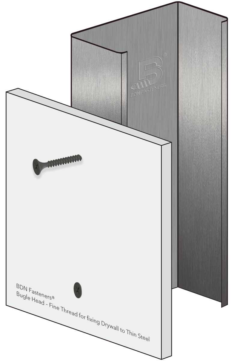collated screws application: fixing drywall to thin steel
