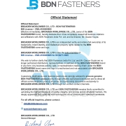 Official Statement: Notice of Termination of Affiliation with BDN Fasteners India Pvt. Ltd.