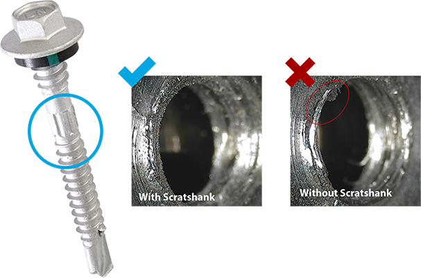 SCRATSHANK, Clear/Break out metal filings - BDN Fasteners