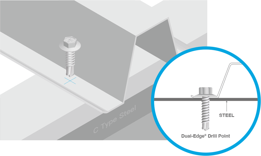Self drilling for metal - Truss to Plate Connection